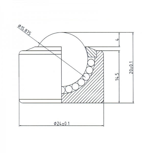 Niro-Kugelrolle KSM-15-C-NI