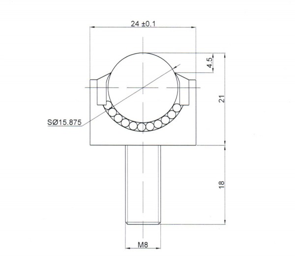 Kugelrolle KSM-15-B-FL-NYLON